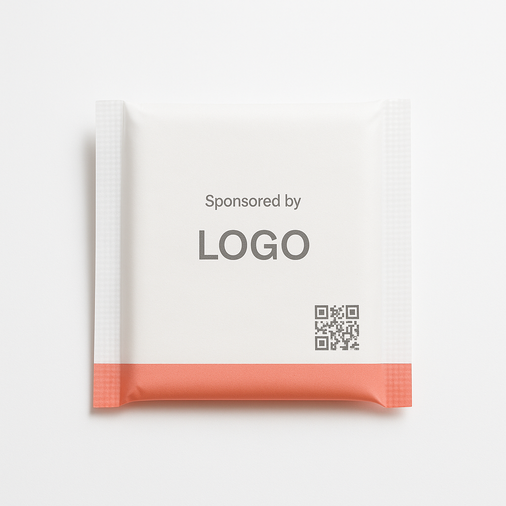 Branded pad in here-foryou packaging